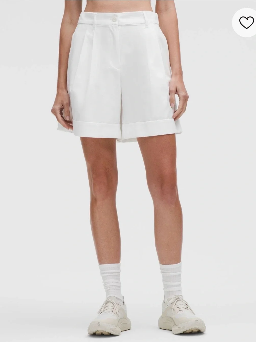 Lululemon High-Rise White Pleated  Shorts